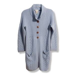 Sundance Lambswool Light Blue Longline Cardigan Sweater Size XS